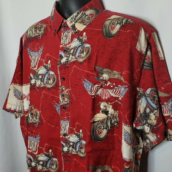 RedHead XL Motorcycles Patriotic Eagles Shirt - Picture 4 of 8